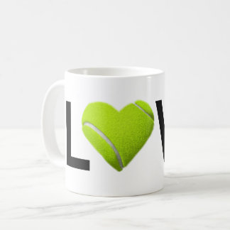 Kärlektennismugg (tennisbollhjärta) kaffemugg