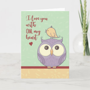 Kärlekuggla på valentines day helgkort