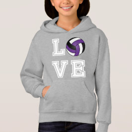 Kärlekvolleyboll - lila, vit och svart t-shirt