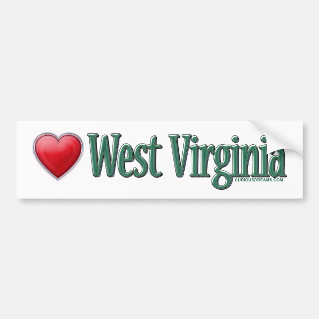 KärlekWest Virginia bildekal (Framsidan)