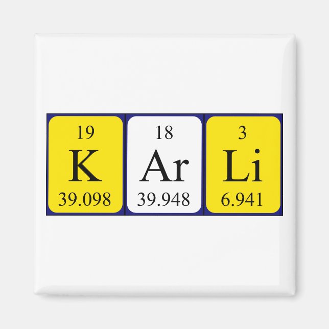 Karli Periodisk bord namn magnet (Framsidan)