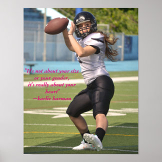 Karlie Harman Football Poster med citat