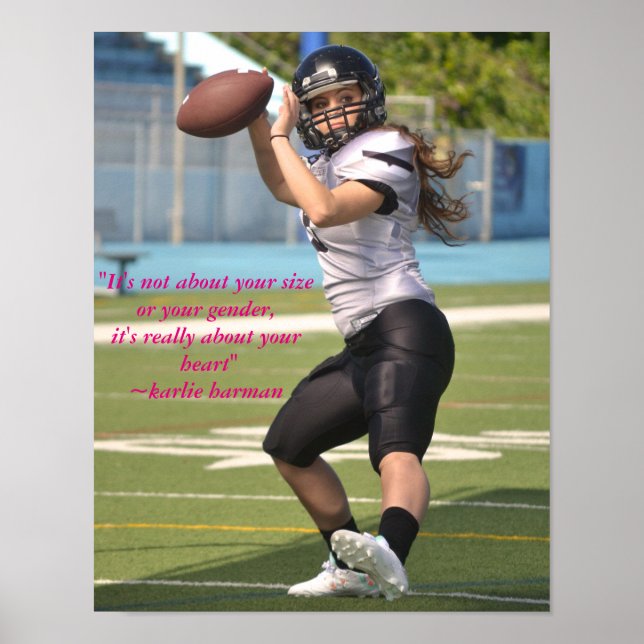 Karlie Harman Football Poster med citat (Framsidan)