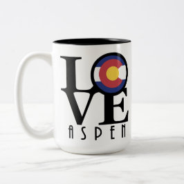 KÄRLIGHET Aspen Colorado 15oz Två-Tonad Mugg