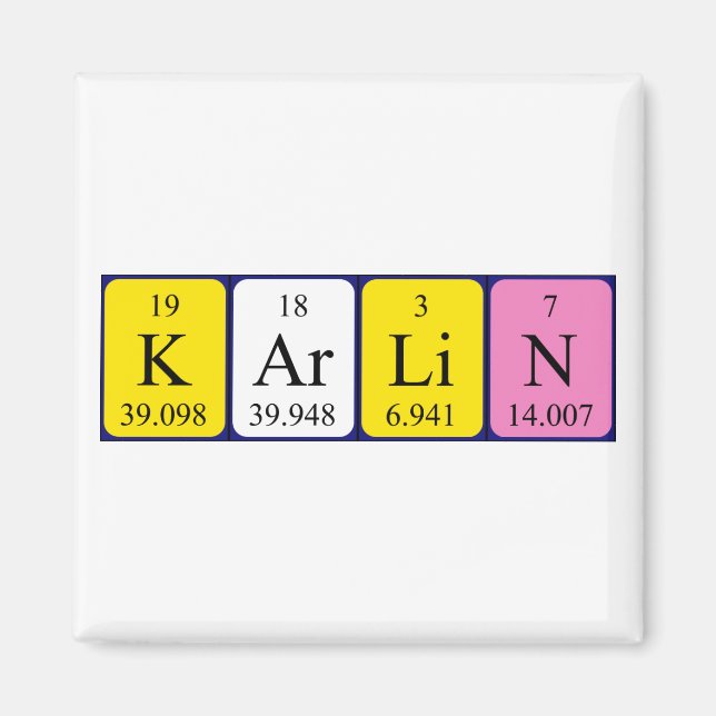 Karlin Periodisk magnet bord namn (Framsidan)