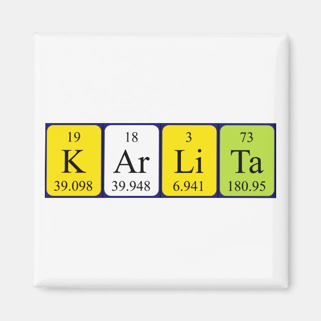 Karlita periodisk bord namn magnet (Framsidan)