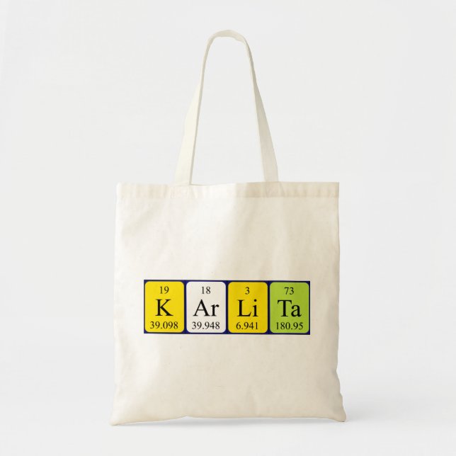 Karlita Periodisk bord namn tote bag Tygkasse (Framsidan)