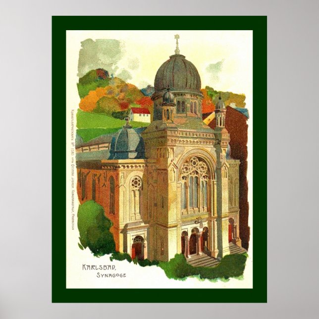 Karlovy Vary (Karlsbad) Synagogue Poster (Framsidan)