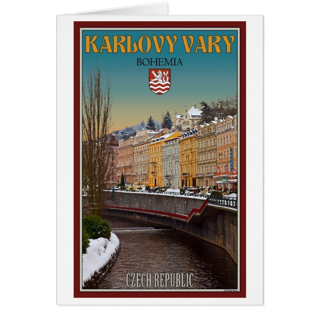 Karlovy Vary - Semnice River Winter Hälsningskort (Framsidan)