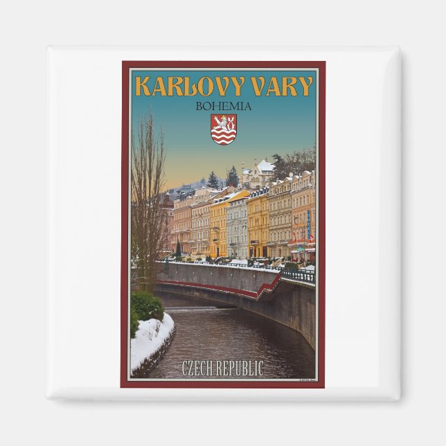 Karlovy Vary - Semnice River Winter Magnet (Framsidan)