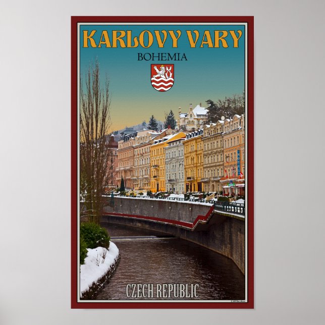 Karlovy Vary - Semnice River Winter Poster (Framsidan)