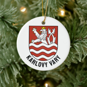 Karlovy Vary vapen, Tjeckien Julgransprydnad Keramik