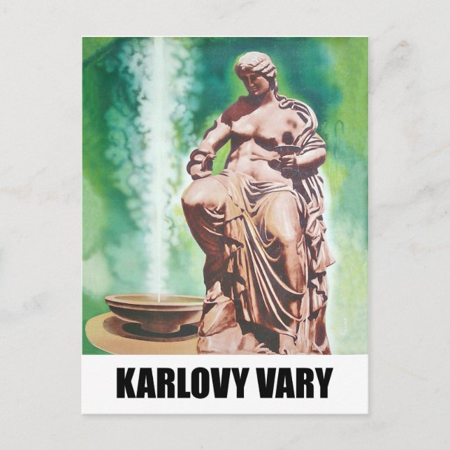 Karlovy Vary vår, kvinnostaty, Tjeckien Vykort (Framsida)