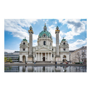Karlskirche i Wien, Österrike Fototryck