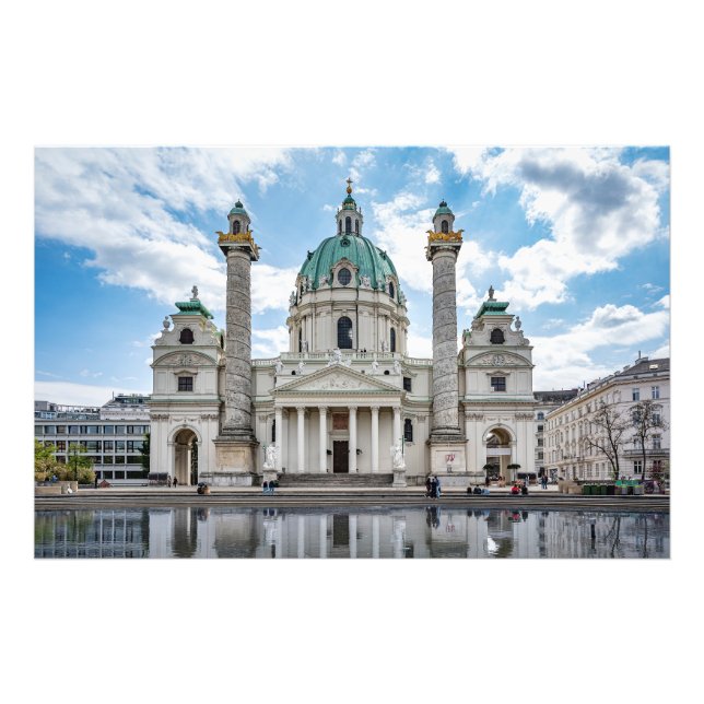 Karlskirche i Wien, Österrike Fototryck (Framsidan)