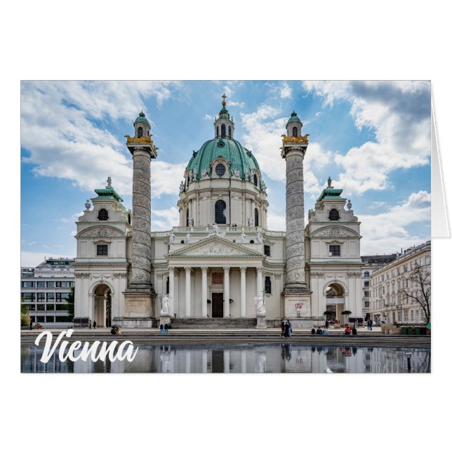 Karlskirche i Wien, Österrike Hälsningskort (Framsidan Horizontal)