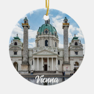 Karlskirche i Wien, Österrike Julgransprydnad Keramik