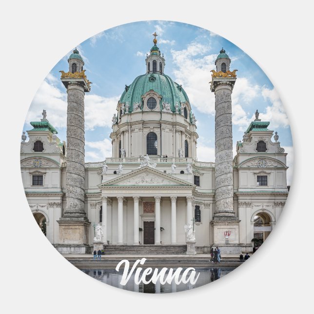 Karlskirche i Wien, Österrike Magnet (Framsidan)