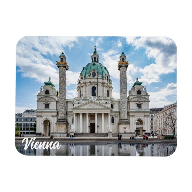 Karlskirche i Wien, Österrike Magnet (Horisontell)