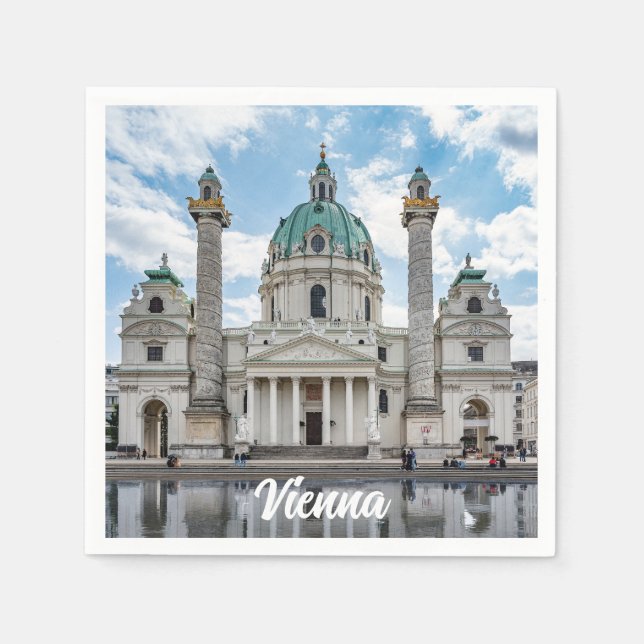 Karlskirche i Wien, Österrike Pappersservett (Framsidan)