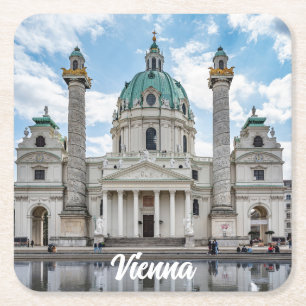 Karlskirche i Wien, Österrike Underlägg Papper Kvadrat