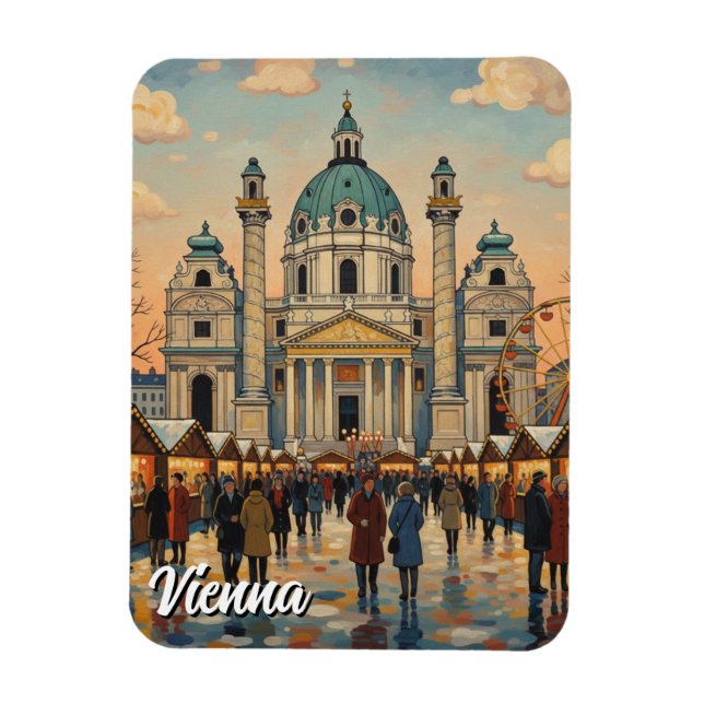 Karlskirche Karlsplatz Wien Österrike Resa Magnet (Vertikal)