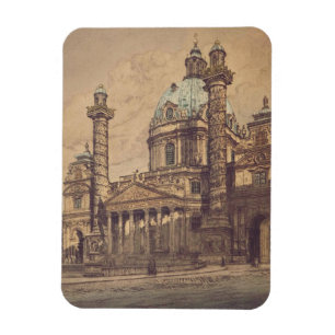Karlskirche kyrka i Wien, Österrike Magnet