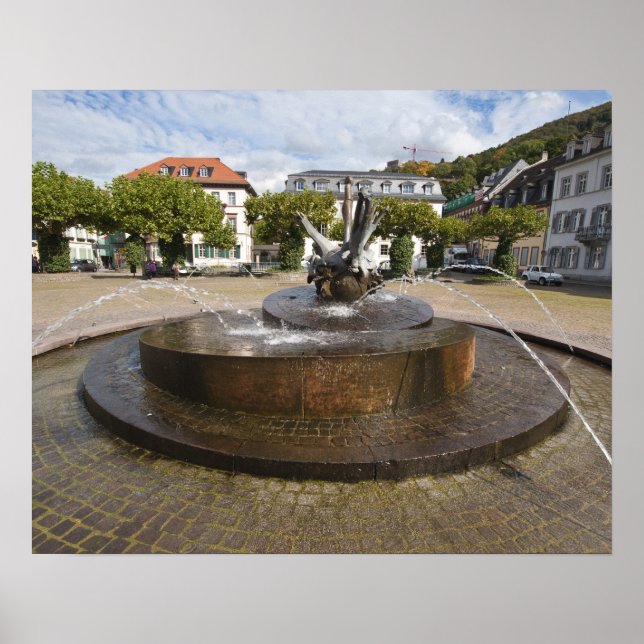 Karlsplatz (Karl's Square), gamle Heidelberg Poster (Framsidan)
