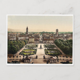 Karlsruhe, allmän vy, Baden, Tyskland magnifik Vykort