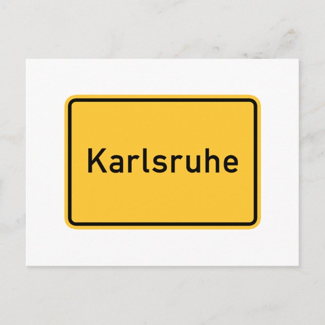 Karlsruhe, Tyskland vägskylt Vykort (Framsida)