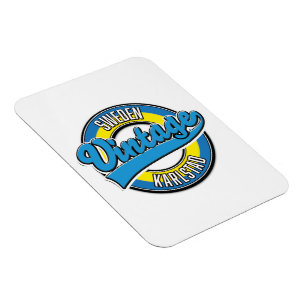 Karlstad sverige vintage stil logotyp. magnet
