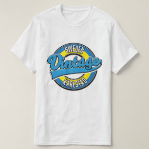 Karlstad sverige vintage stil logotyp. t shirt