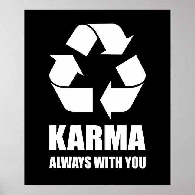 Karma alltid med din buddhist Buddha Funny Poster (Framsidan)