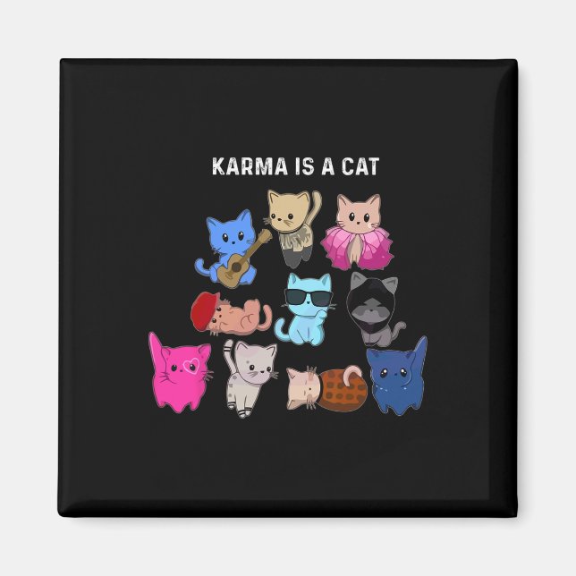 Karma är en kattburk, en kattunge. magnet (Framsidan)