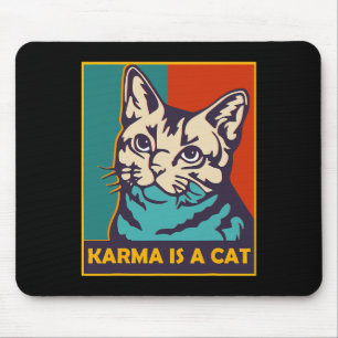 Karma är ett katt Kärlek-djur Katt Lover Vintag Musmatta