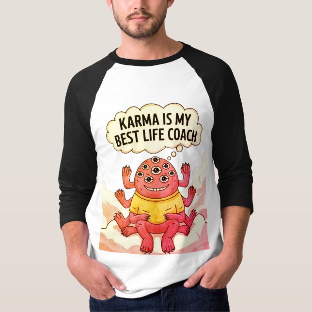 Karma är min bästa livtränare t shirt (Framsida)