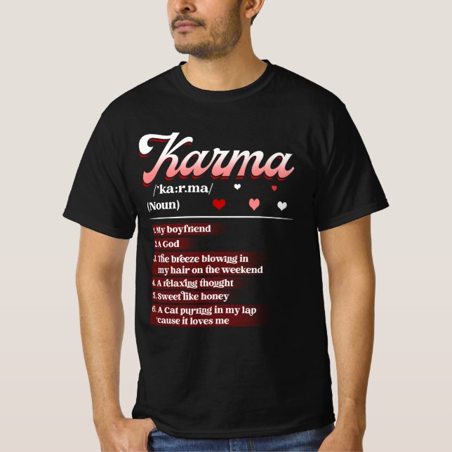 Karma är min Boyvän Karma en Guds avslappnande tan T Shirt (Framsida)