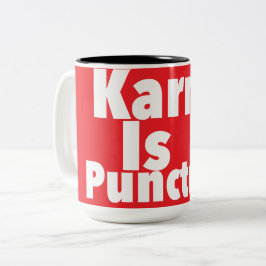 Karma är punktutskrift, novelty: Skala, Humor Två-Tonad Mugg