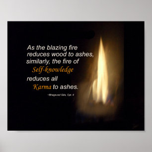 Karma Blasing Fire Self-Knowledge Citat Plaque Poster