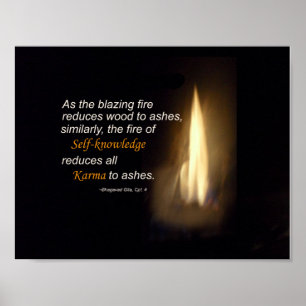 Karma Blasing Fire Self-Knowledge Quote Poster