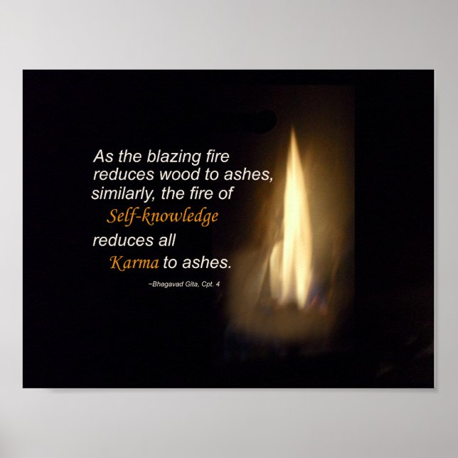 Karma Blasing Fire Self-Knowledge Quote Poster (Framsidan)