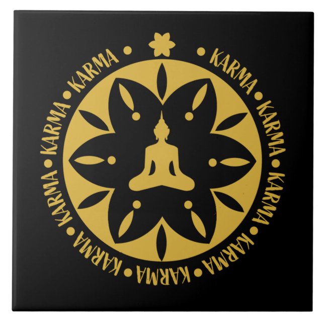 Karma Buddhist Religion - Buddhism sex sidor Kakelplatta (Framsidan)