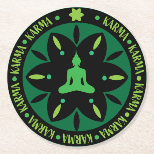 Karma Buddhist Religion - Buddhism sex sidor Underlägg Papper Rund