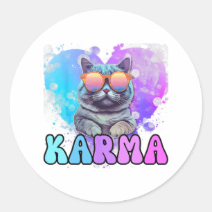 Karma cat lover karma är min pojkvän grym sommar runt klistermärke