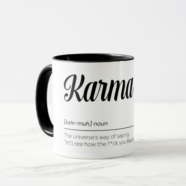 Karma Definition Funny Mugg (Framsida vänster)