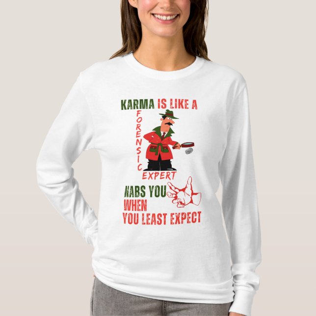 Karma-design - av Maaya Prints, Women's White T Shirt (Framsida)