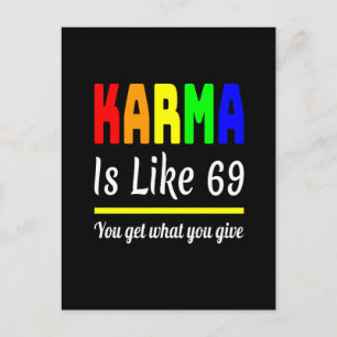 karma du får vad du Ge är Vykort