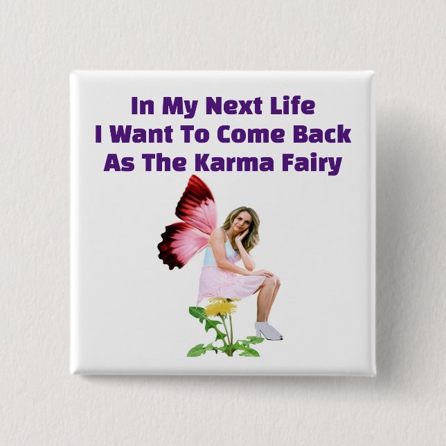 Karma Fairy Square Button Knapp (Framsida)