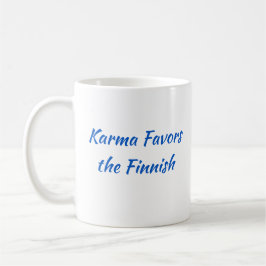 Karma föredrar Finska Mugg (alternativt teckensnit