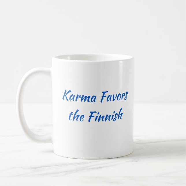 Karma föredrar Finska Mugg (alternativt teckensnit (Vänster)